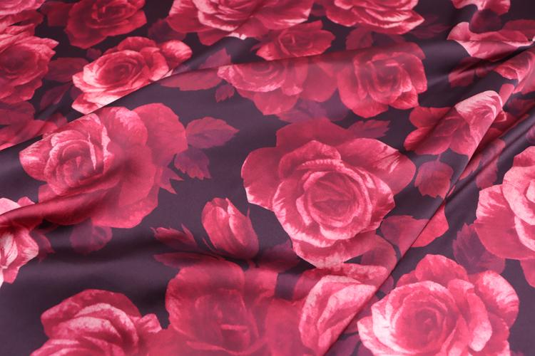 JFHMGU - 16 momme Floral Print Charmeuse Silk Satin Fabric - 140cm wide by the Yard