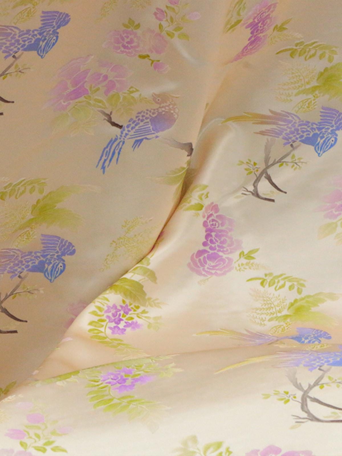 FANIAO - 25 Momme Handmade Jacquard Silk Satin Fabric - 135cm by the Yard