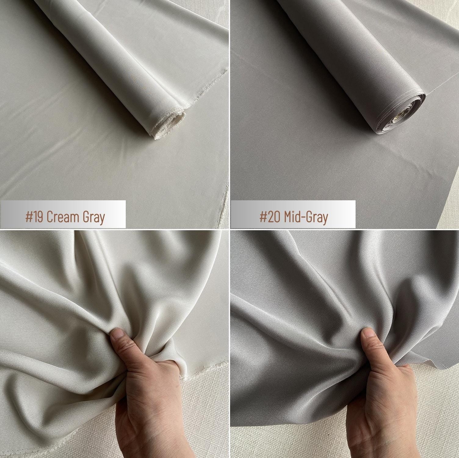 Heavy 40 Momme Silk Crepe de Chine Fabric – 114cm Wide, 24 Colors, Luxury Drape