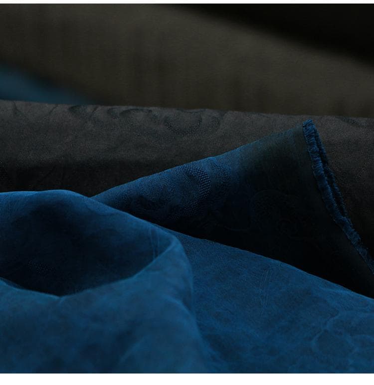 LZGLXY - 21 Momme Royal Blue Handmade Jacquard Plain Satin Plant Dye Mud Silk Fabric, 110cm by the Yard
