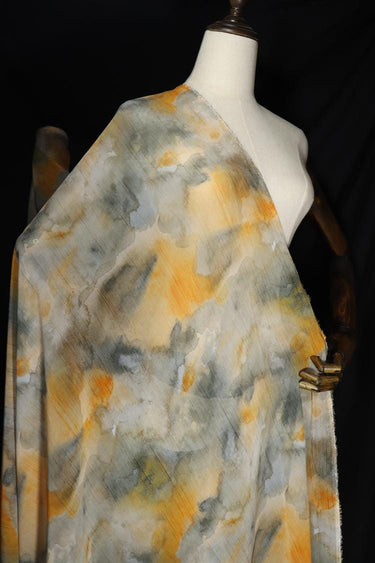 JFHHML - 10 Momme Floral Print Silk Georgette Fabric - 140cm wide by the Yard