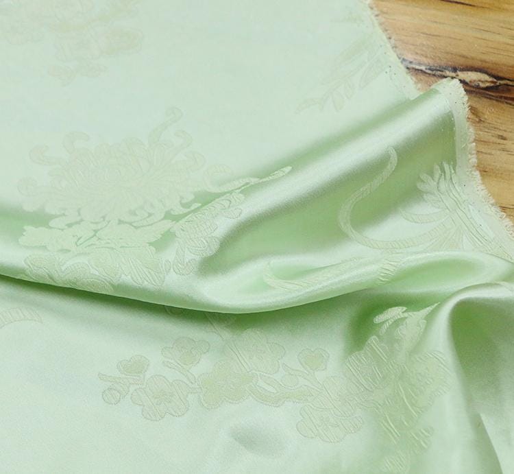 QIXILV - 23 Momme Jacquard Guanle Crepe Silk Fabric - 138cm wide by the Yard