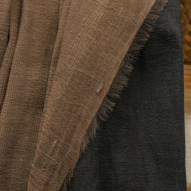 JILICHOU - 27 Momme Handmade Gambiered Ganton Tussah Mud Silk Fabric - 130cm wide by the Yard