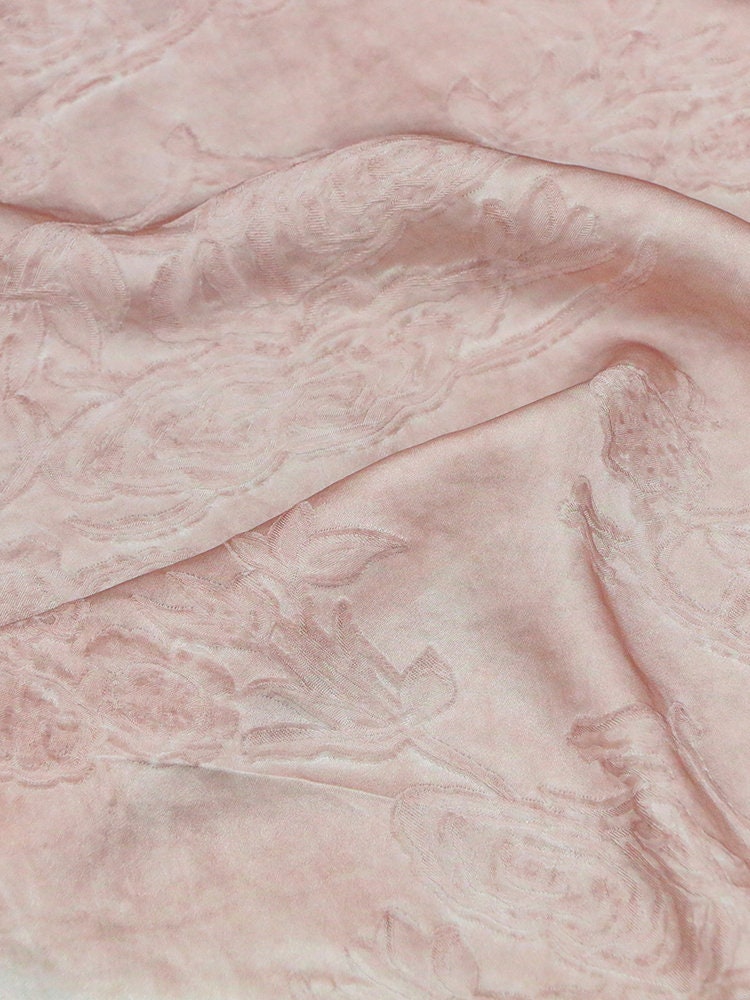 PUZHUO - Handmade Jacquard Plant Dye Silk Fabric Silk Viscose Blend - 133cm wide by the Yard