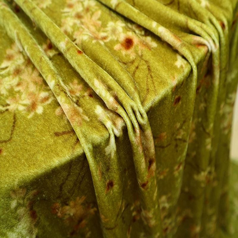 ZSRLHL - 55 Momme Pear Blossom Pattern with Three Background Colors Printed Mulberry Silk Velvet Fabric - 140cm wide by the Yard