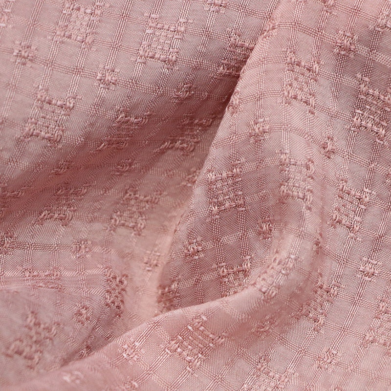 SXFEN - Jacquard Handmade Gambiered Ganton Tussah Silk Fabric-130cm wide By the Yard