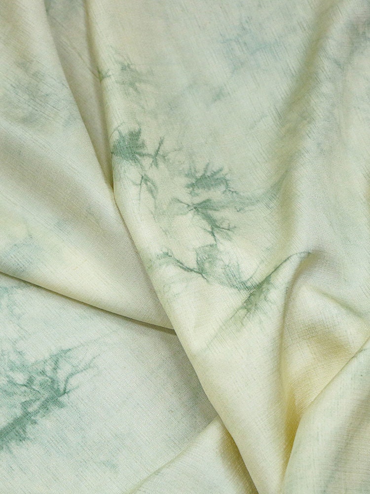ELV - Hangmade Plant Tie-Dyed Tussah Silk Fabric - 135cm wide By the Yard