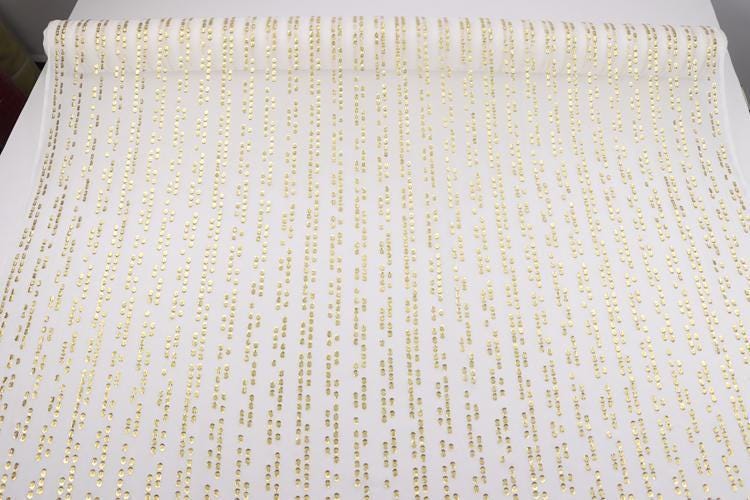 JFHBSJ - 10 Momme Golden Thread Weave Silk Georgette Fabric - 114cm wide by the Yard