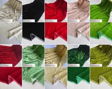 CHUNSE - 40 Momme 30 Solid Colors Silk Velvet Fabric 140cm wide by the Yard