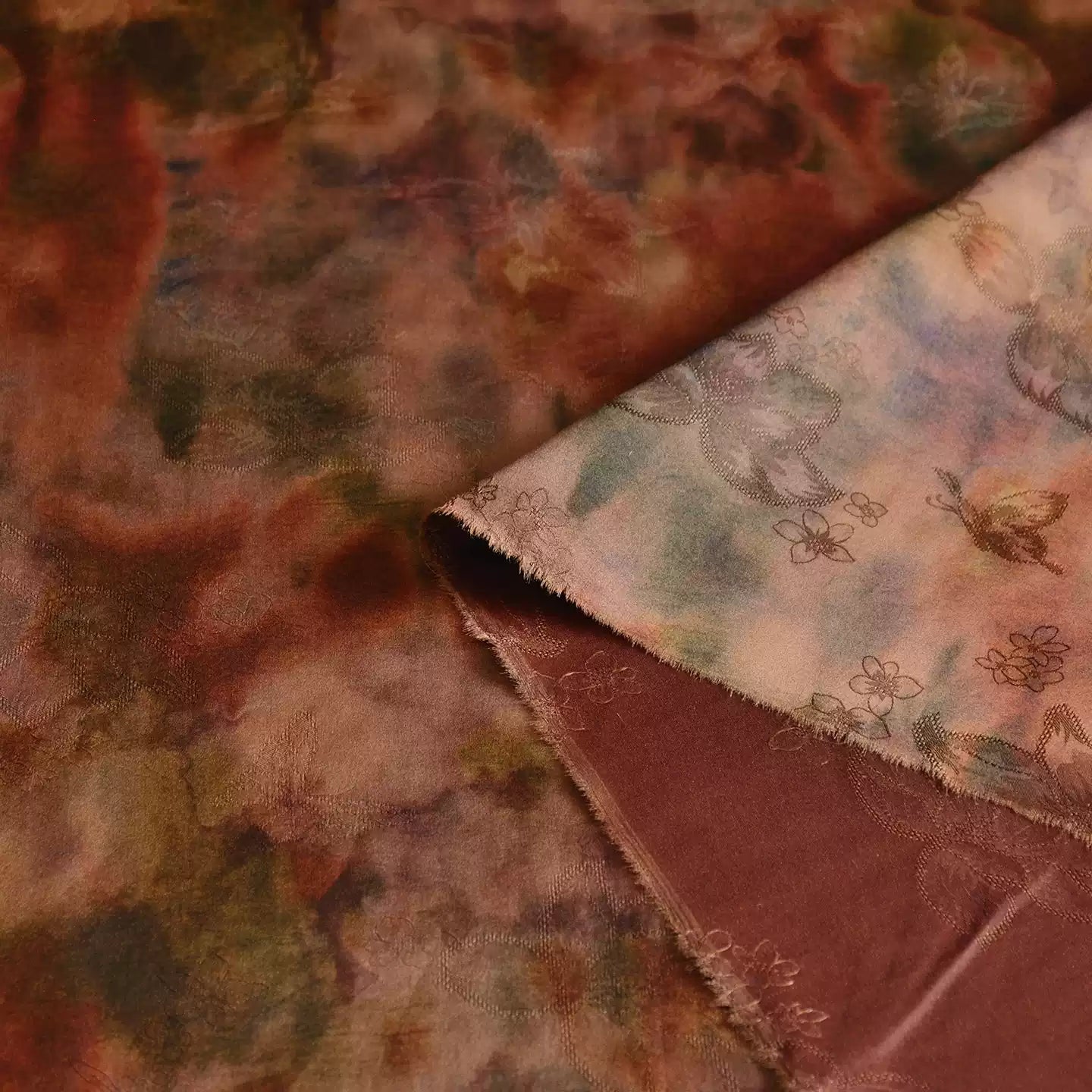 YPSSTO - Handmade 25 Momme HUALUO Jacquard Mud Silk Fabric (Openwork texture) - 110cm by the Yard