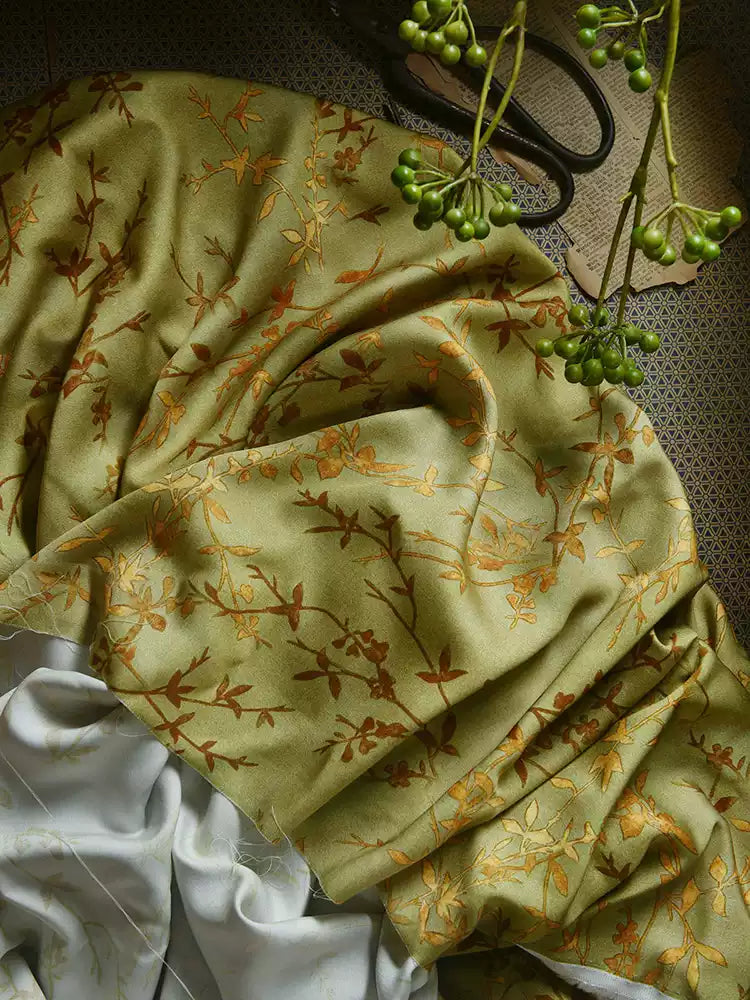 RYJINZHI - Hight 60 Count Rayon Satin Faux Silk Chinese Style Floral Cheongsam Dress Fabric - 145cm wide by the Yard