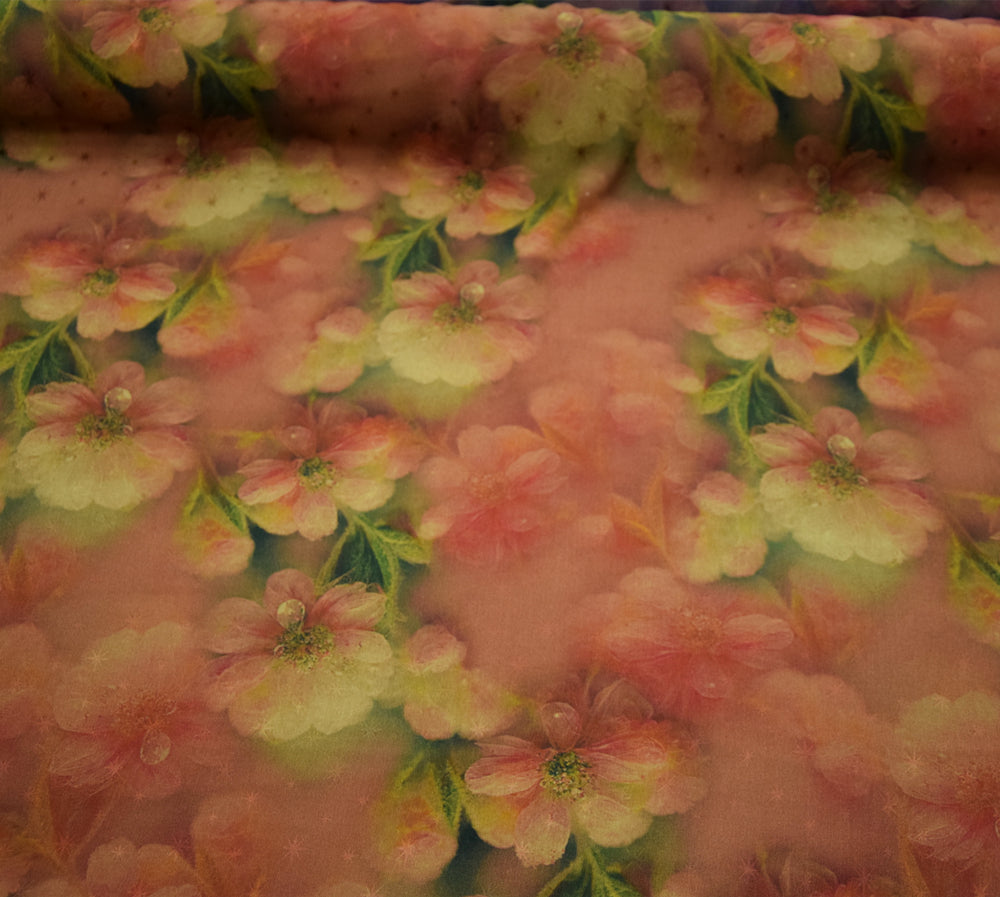 XLZHHY - 23 Momme Jacquard Handmade Plant Dye HongYunSha Silk Blended Fabric - 108cm wide by the Yard