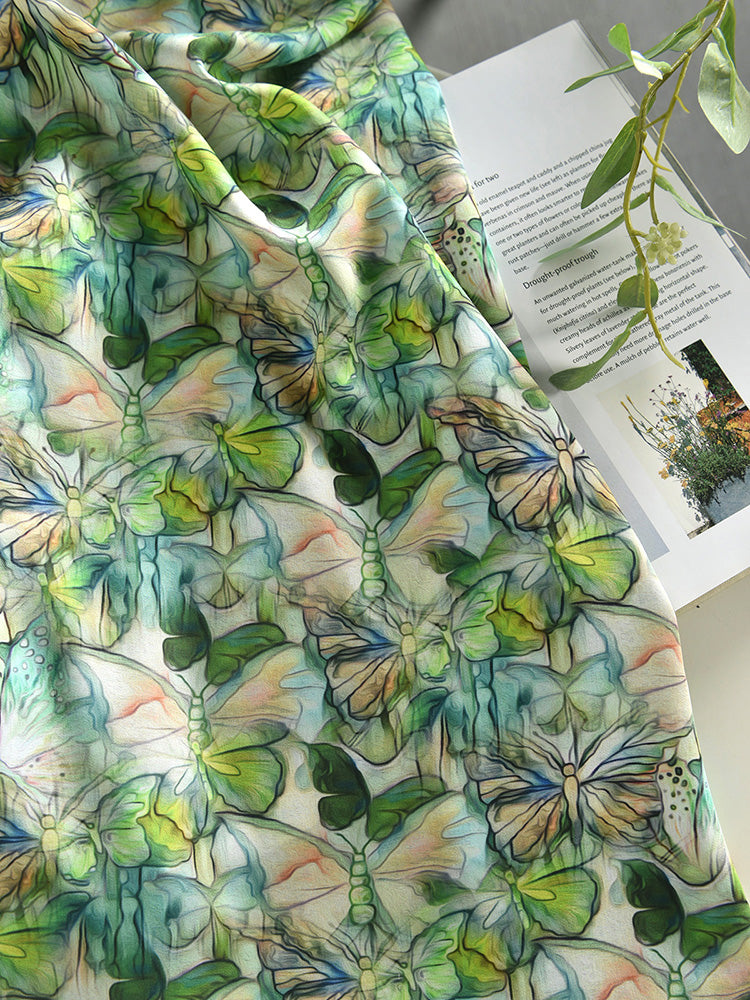 RYDIEWUU - Hight 60 Count Rayon Satin Faux Silk Chinese Style Floral Cheongsam Dress Fabric - 145cm wide by the Yard