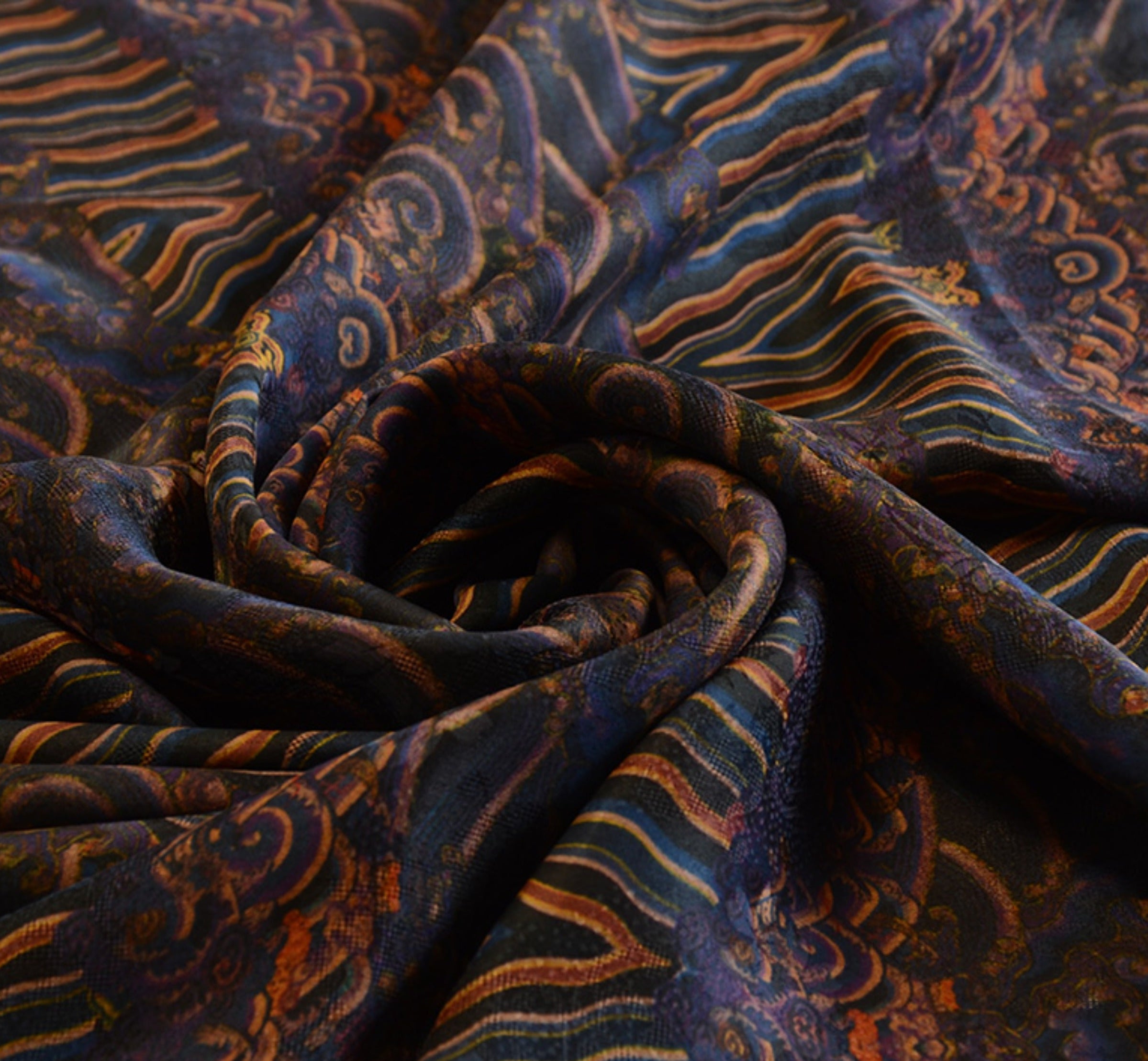 YPYHDM - Handmade 25 Momme HUALUO Jacquard Mud Silk Fabric (Openwork texture) - 110cm by the Yard