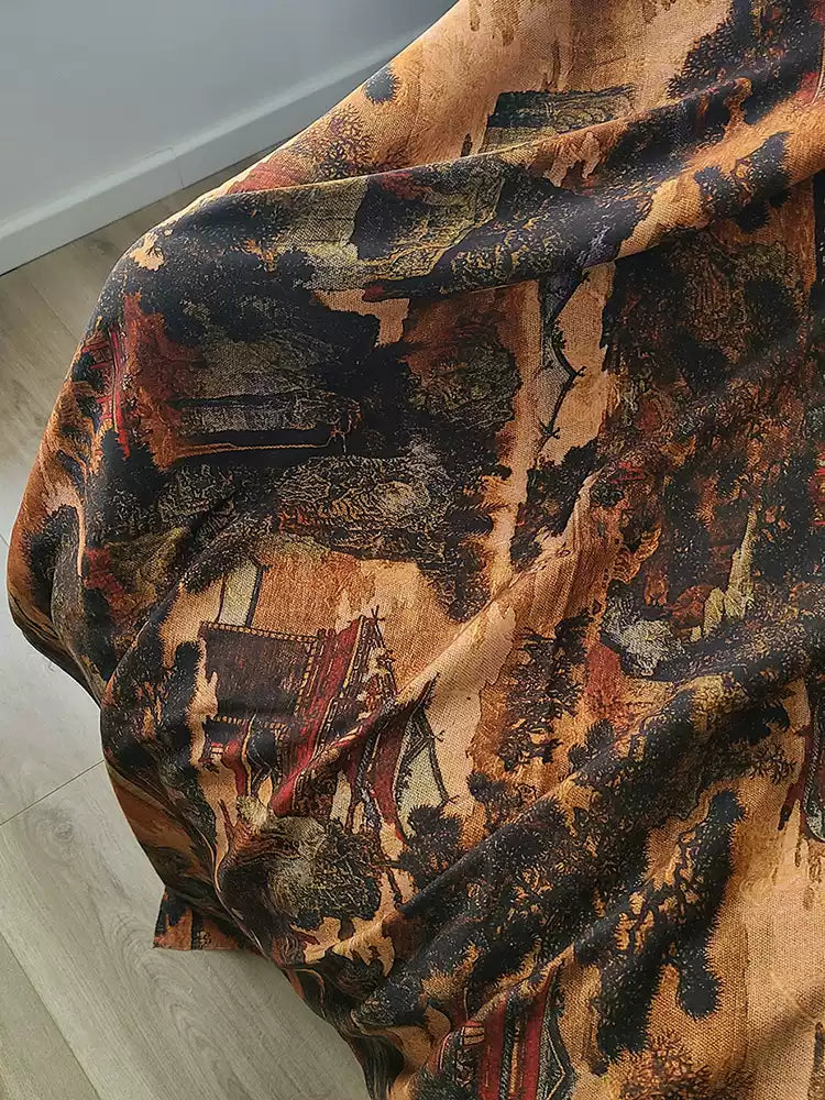 RYJIASAN - Hight 60 Count Rayon Satin Faux Silk Chinese Style Floral Cheongsam Dress Fabric - 145cm wide by the Yard