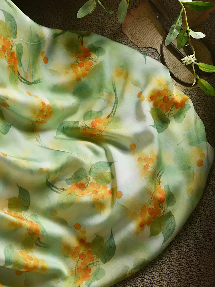 RYXIAMAN - Hight 60 Count Rayon Satin Faux Silk Chinese Style Floral Cheongsam Dress Fabric - 145cm wide by the Yard