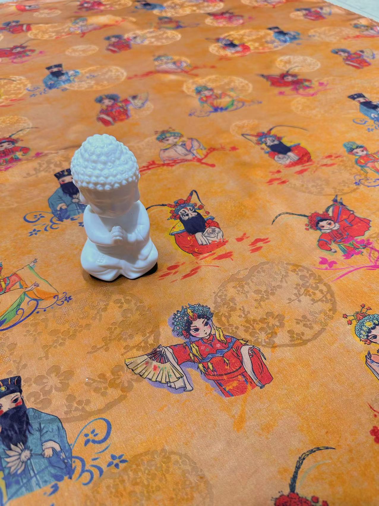 SXQBJJ - Handmade 25 Momme HUALUO Jacquard Hongyunsha Mud Silk Fabric (Openwork texture) - 114cm by the Yard