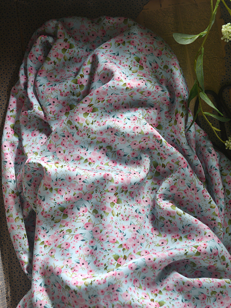 RYXUEGUO - Hight 60 Count Rayon Satin Faux Silk Chinese Style Floral Cheongsam Dress Fabric - 145cm wide by the Yard