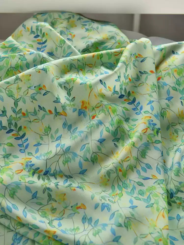 RYNANZHI - Hight 60 Count Rayon Satin Faux Silk Chinese Style Floral Cheongsam Dress Fabric - 145cm wide by the Yard