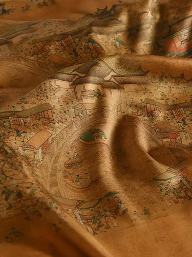 RYHETUNG - Hight 60 Count Rayon Satin Faux Silk Chinese Style Floral Cheongsam Dress Fabric - 145cm wide by the Yard