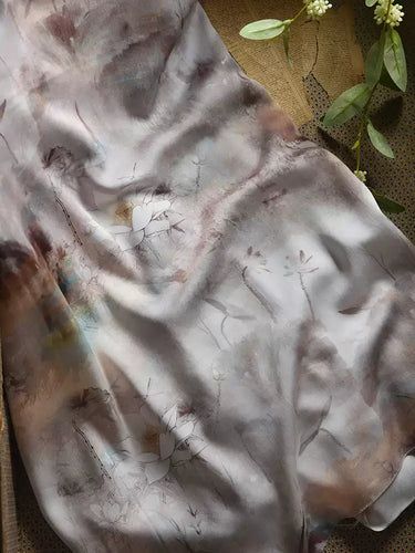 RYHETANG - Hight 60 Count Rayon Satin Faux Silk Chinese Style Floral Cheongsam Dress Fabric - 145cm wide by the Yard