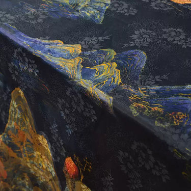 YPWUZS - Handmade 25 Momme HUALUO Jacquard Mud Silk Fabric (Openwork texture) - 110cm by the Yard