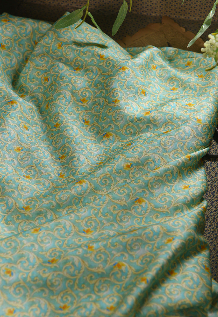 RYLIUYIN - Hight 60 Count Rayon Satin Faux Silk Chinese Style Floral Cheongsam Dress Fabric - 145cm wide by the Yard