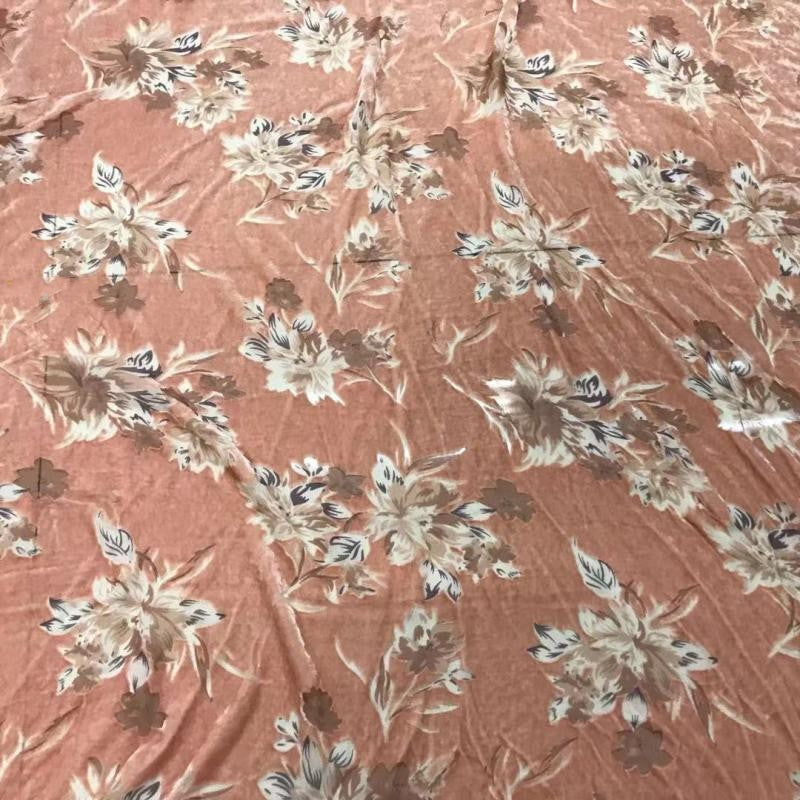 JUFENL - Semi-sheer with a Draping Effect Burnout Silk Velvet Satin Fabric - 114cm wide by the Yard