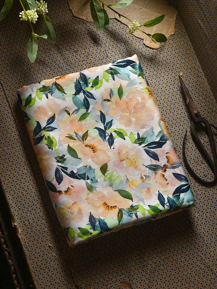 RYYUCHAA- Hight 60 Count Rayon Satin Faux Silk Chinese Style Floral Cheongsam Dress Fabric - 145cm wide by the Yard