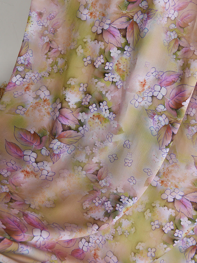 RYHUANAO - Hight 60 Count Rayon Satin Faux Silk Chinese Style Floral Cheongsam Dress Fabric - 145cm wide by the Yard