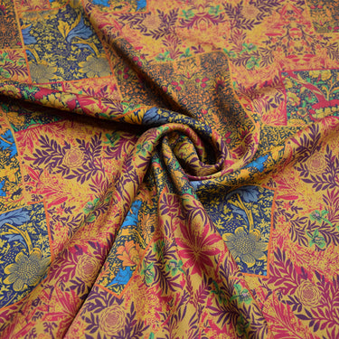 XLHSSZ - Handmade 23 Momme Printed Mud Silk Satin Fabric - 110cm By the Yard