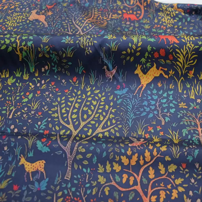 XLSLDW - Handmade 25 Momme Printed Mud Silk Satin Fabric - 110cm By the Yard