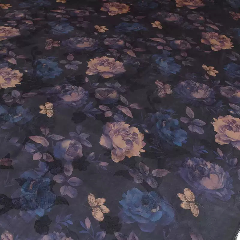 YPZFMG - Handmade 30 Momme HUALUO Jacquard Mud Silk Satin Fabric (Openwork texture) - 110cm by the Yard