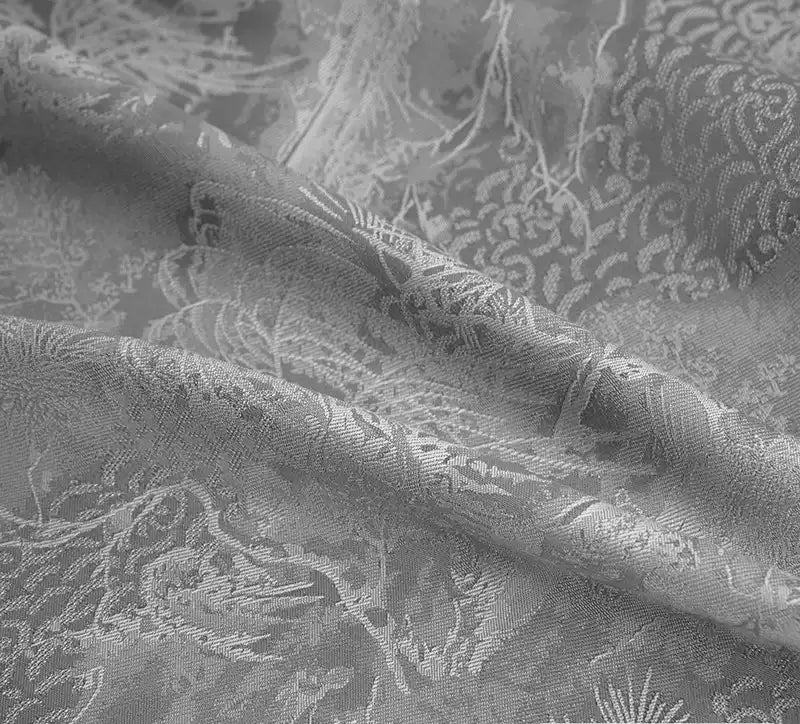 BUSSANS - Three Colours and Small Tree Jacquard Satin Polyester Fabric - 152cm by the yard