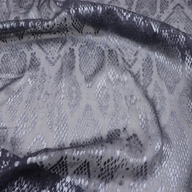 JFHHSP - 11 Momme Faux Snakeskin Pattern Style Sheer Burnout Silk Devore Satin Fabric - 114cm wide by the Yard