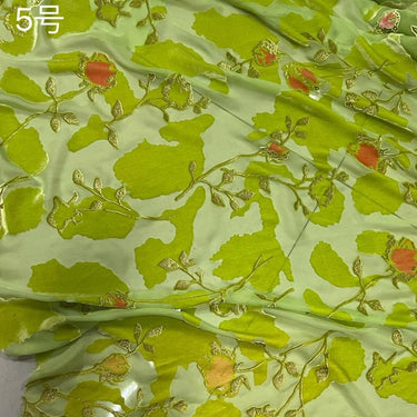 CAOLVY - Semi-sheer with a Draping Effect Hot Stamping Sheer Burnout Silk Velvet Satin Fabric - 140cm wide by the Yard