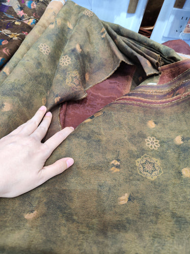 ZZYRBX - Handmade 27 Momme HUALUO Jacquard Hongyunsha Mud Silk Fabric (Openwork texture) - 110cm by the Yard