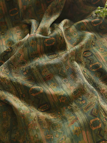 RYGULIUU - Hight 60 Count Rayon Satin Faux Silk Chinese Style Floral Cheongsam Dress Fabric - 145cm wide by the Yard