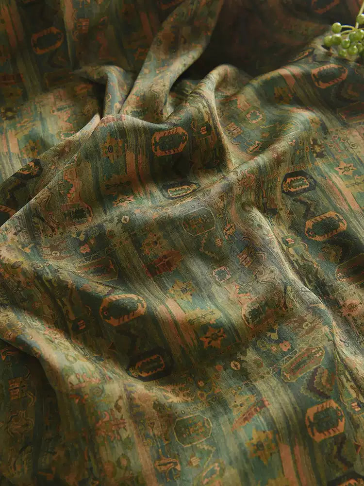 RYGULIUU - Hight 60 Count Rayon Satin Faux Silk Chinese Style Floral Cheongsam Dress Fabric - 145cm wide by the Yard