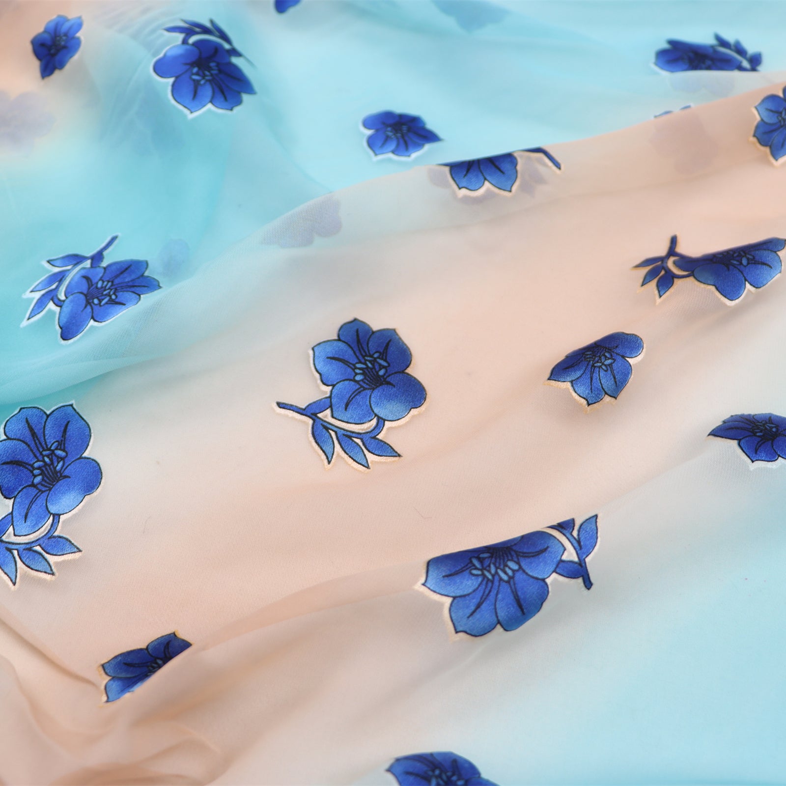 JFHJIB - 8 Momme Gradient Style Sheer Burnout Silk Devore Satin Fabric - 120cm wide by the Yard