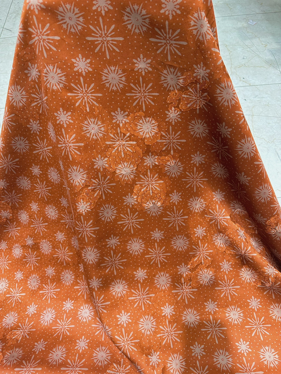 SXYANF - Handmade 25 Momme HUALUO Jacquard Hongyunsha Mud Silk Fabric (Openwork texture) - 114cm by the Yard