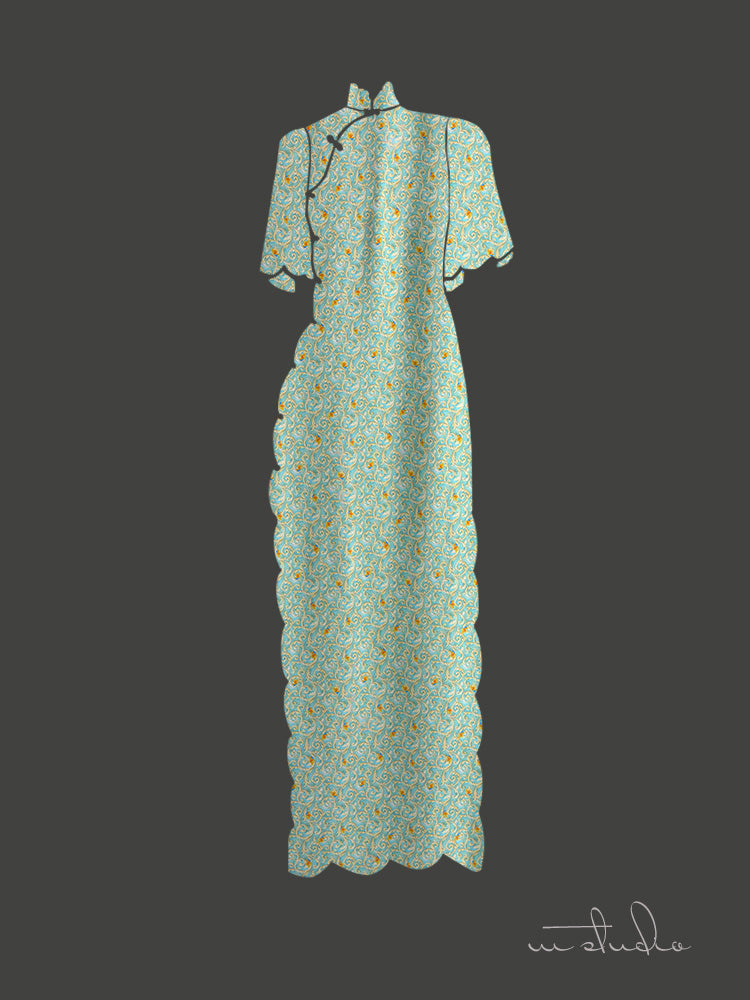 RYLIUYIN - Hight 60 Count Rayon Satin Faux Silk Chinese Style Floral Cheongsam Dress Fabric - 145cm wide by the Yard