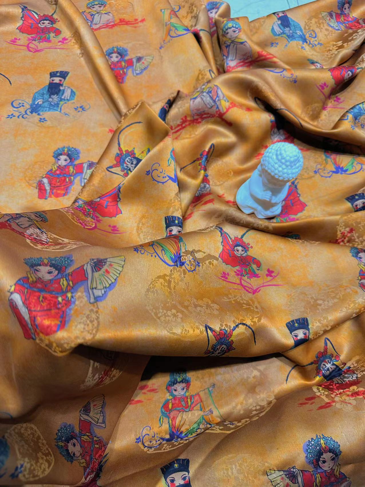 SXQBJJ - Handmade 25 Momme HUALUO Jacquard Hongyunsha Mud Silk Fabric (Openwork texture) - 114cm by the Yard