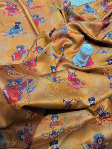 SXQBJJ - Handmade 25 Momme HUALUO Jacquard Hongyunsha Mud Silk Fabric (Openwork texture) - 114cm by the Yard