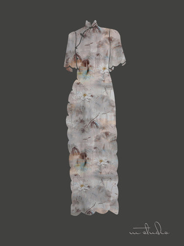 RYHETANG - Hight 60 Count Rayon Satin Faux Silk Chinese Style Floral Cheongsam Dress Fabric - 145cm wide by the Yard