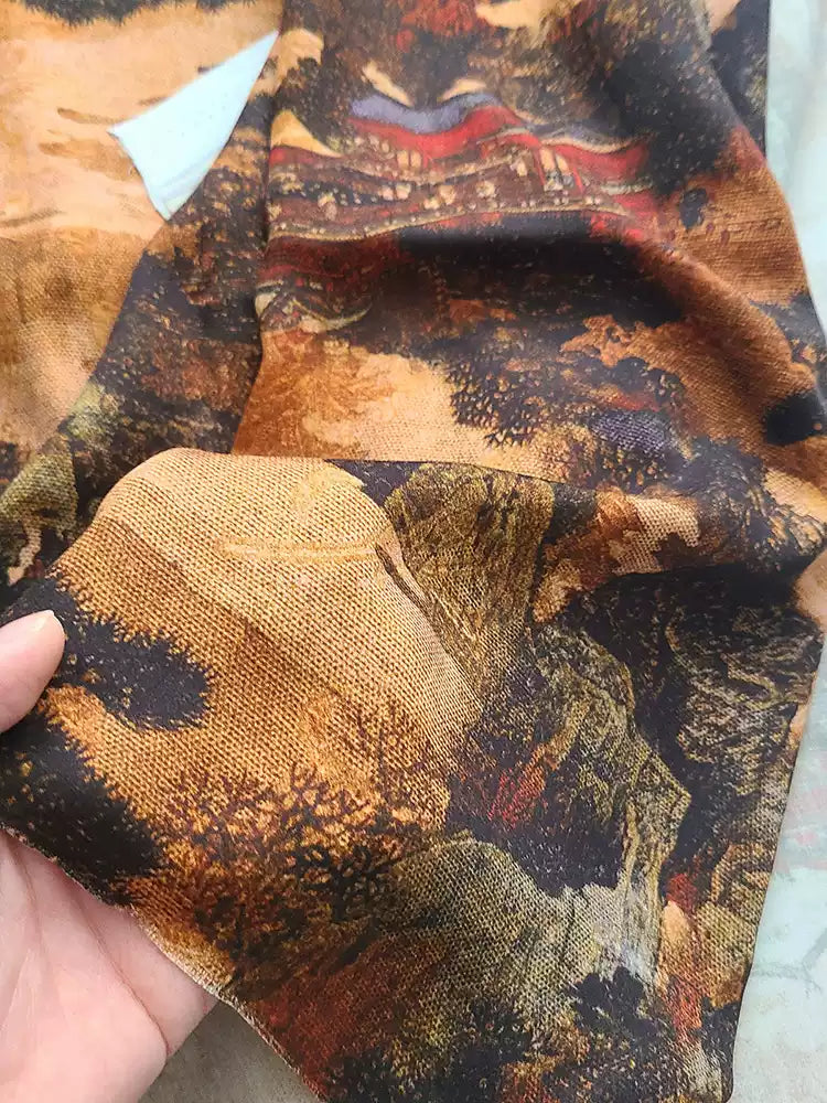 RYJIASAN - Hight 60 Count Rayon Satin Faux Silk Chinese Style Floral Cheongsam Dress Fabric - 145cm wide by the Yard