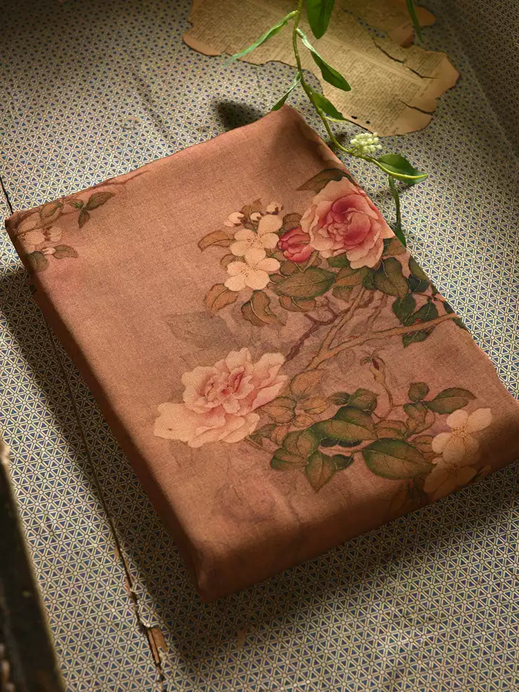 RYHONGFO - Hight 60 Count Rayon Satin Faux Silk Chinese Style Floral Cheongsam Dress Fabric - 145cm wide by the Yard