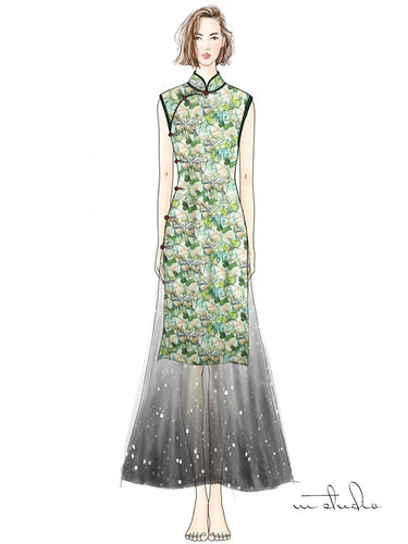 RYDIEWUU - Hight 60 Count Rayon Satin Faux Silk Chinese Style Floral Cheongsam Dress Fabric - 145cm wide by the Yard