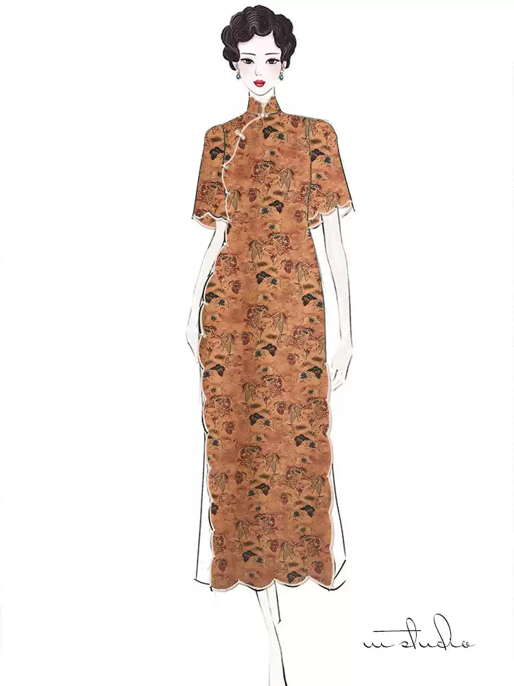 RYYUDIEE - Hight 60 Count Rayon Satin Faux Silk Chinese Style Floral Cheongsam Dress Fabric - 145cm wide by the Yard