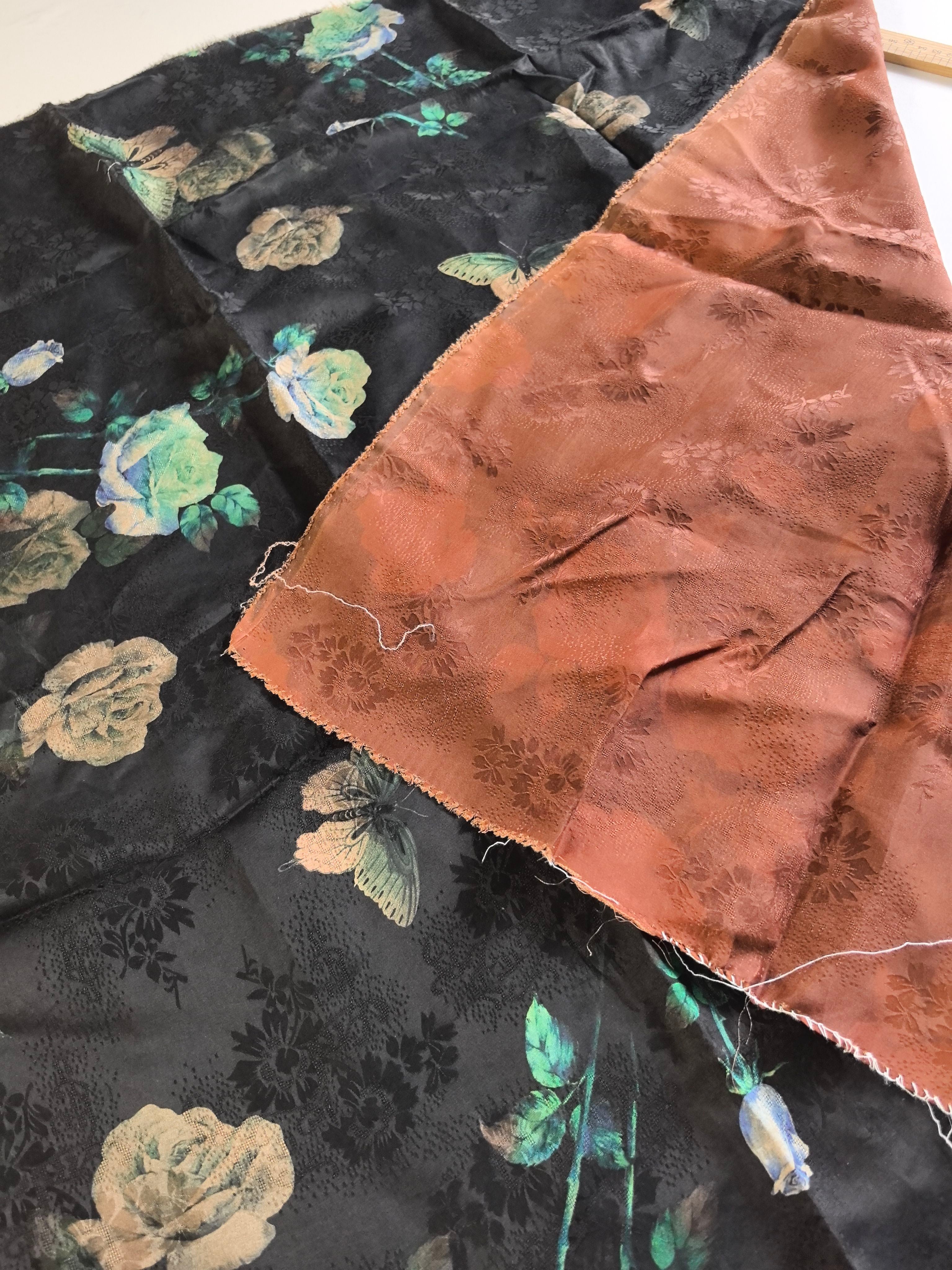 YPHLMG - Handmade 26 Momme HUALUO Jacquard Mud Silk Fabric (Openwork texture) - 110cm by the Yard